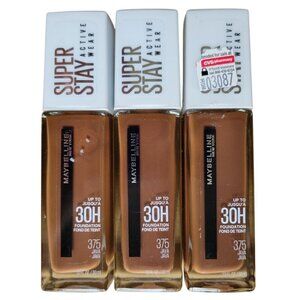 3-Pack Maybelline SuperStay Full Coverage 24hr Foundation 375 Java Dark Brown